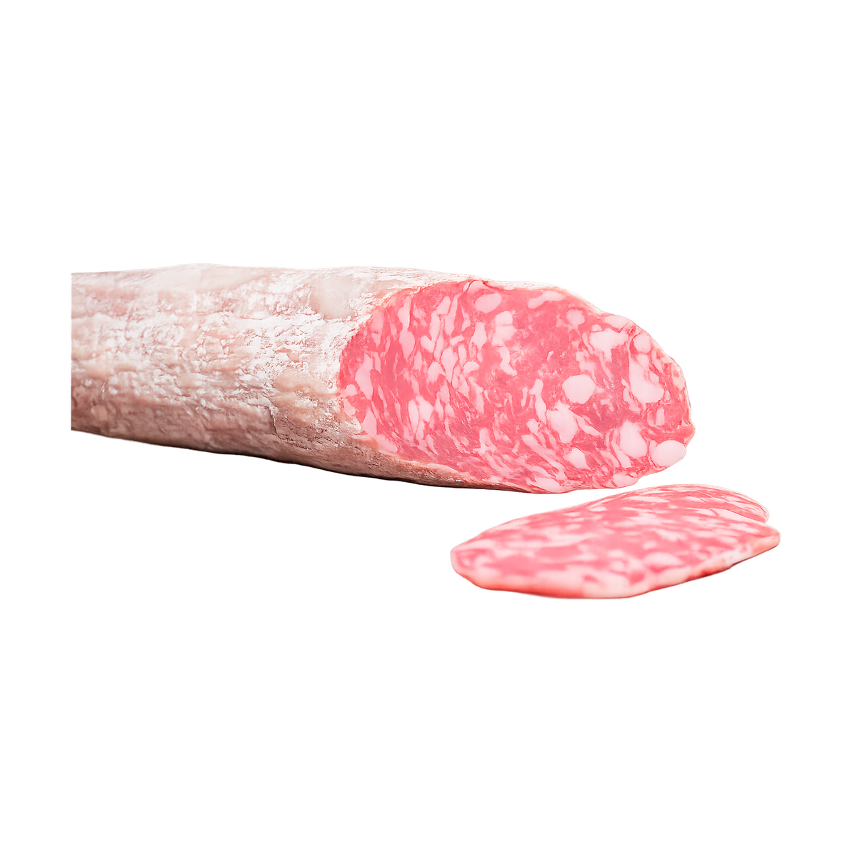 Gereifte Salami mit marmorierter Scheibe